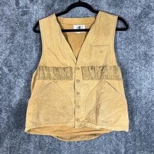 Vintage Black Sheep Vest Mens Small Brown Canvas Field Hunting Game Pocket Japan